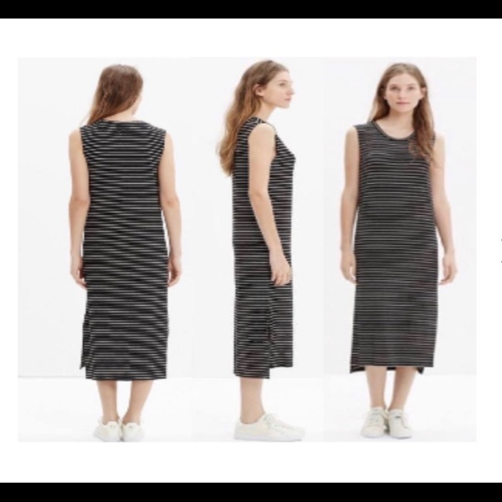 Madewell striped tank dress size medium